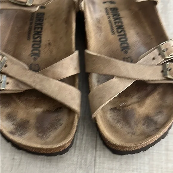 Birkenstock Taupe Triple-Strap Sandals - Picture 3 of 12